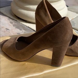 Franco Sarto , Brown Suede , Peep Toe Heel